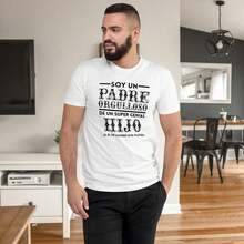 Playera Día Del Padre. " Soy un padre Orgulloso ". Regalo día del Padre. Celebración Papá. Camiseta para Papá. Manga Corta. Cuello redondo. Camiseta Blanca.. - Blanco - Ver 4