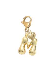 Bubble Letter Cute Necklace Pendant, Bag Charm - Lucky Crystal Pendant With Golden Heart Pendant, Letter A-Z, Shiny Alloy Bag Backpack Keychain - Perfect Gift For Birthday And Special Occasions, Keychain Bag Backpack Car Charm, Gift For Women And Girls, Wallet And Handbag Accessories. Small Gift For Women On Birthday, Valentine's Day, Mother's Day. - Gold - View 12
