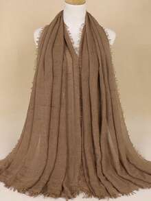 1 件女士薄雪纺围巾/头巾，透气且百搭，适合通勤