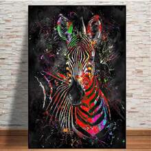 1pc Wall Arts Posters Optional Frame Animals Abstract Colorful Lion Animal Canvas Painting Graffiti Wall Art Picture Artwork Modern Posters And Prints Home Decor