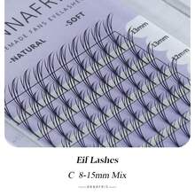 ANNAFRIS 12 rangées de rallonges de cils manga renard, spire Eif Pteris, frisure C/D de 8 à 15 mm mélangée, amas de cils bandes de style manga, look naturel volumineux et moelleux, pour les yeux des femmes et les soirées, pour les professionnels, plus facile à greffer, faux cils légers prémontés en éventail, plumes de style anime, outils de maquillage à fleurs automatiques, pour les débutants dans les salons de beauté, cils manga, amas de cils bandes de style manga, amas de cils, faux cils individuels, cils, faux cils - Noir - Voir 10