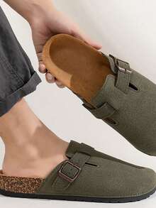 男女通用可调节一脚蹬拖鞋，防滑耐磨，适合室内外穿着 - 綠色 - 查看 6