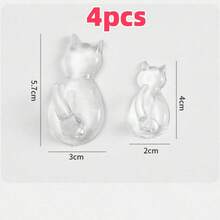 4 Peças Ganchos de toalha com adesivo forte em formato de gato para banheiro, quarto, sala de estar e dormitório - essencial perfeito para organizar toalhas e roupas em casa, ganchos adesivos em formato de cauda de gato cartoon, montados na parede sem perfuração, à prova d´água