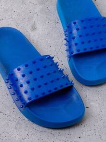 sandalia slide con picos, sandalia plana de plástico hombre,chancla urbana con pinchos, sandalia antideslizante EVA - Azul - Ver 3