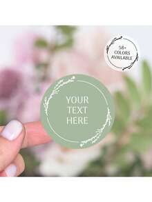 定制圆形贴纸、婚礼乙烯基贴纸、个性化商务感谢贴纸、Sage 派对礼品标签、定制圆形贴纸、学校用品、返校 - 彩色 - 查看 1