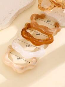 1 Stück elegantes und einzigartiges mehrfarbiges offenes Armband für Frauen, modischer Schmuckzubehör mit asymmetrischer welliger Linie und Farbverlauf aus Harz, hervorragend für den täglichen Gebrauch, am Strand, zum Reisen und als Geschenk
