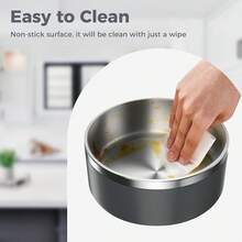 Dog Bowl, Stainless Steel Dog Food And Water Bowl With Non Slip Quiet Bottom, Easy To Clean, Dishwasher Safe, 64oz, Blue-Cb - 深灰色 - 查看 7