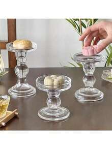 華麗的法式復古水晶糕點托盤，帶有羅馬柱，優雅的高腳茶托盤，簡單的蛋糕、曲奇和小吃托盤，適用於家庭使用