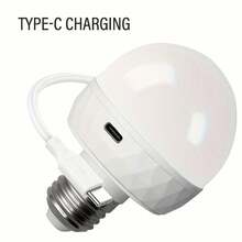 1 个可充电电池供电 LED 灯泡，带遥控器，E26 可拆卸充电灯泡，3 种颜色变化，可调光，定时器，床头灯，房间装饰灯，户外照明 - 彩色 - 查看 8