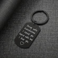 Safe Driving Keychain (Suitable For Boyfriend) - Safe Driving Handsome Guy I Need You To Accompany Me Keychain Birthday Valentine'S Day Gift For Boyfriend Husband - 1pc - 查看 1