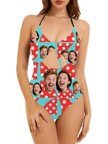 1 pieza Traje de baño personalizado diseñado para mujeres/parejas, bañador de una pieza para damas con diseño calado de mariposa, sexy y de moda, traje de baño de tirantes finos sin mangas, apto para piscina, playa, vacaciones, traje de baño para niñas, regalo perfecto para novia/esposa