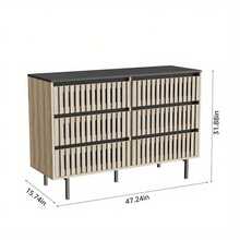 Bedroom Storage Cabinet,Six Drawer Storage,Large Capacity,Modern Minimalist Drawer Cabinet,Two-Tone Design-4123 - Multicolor - View 4