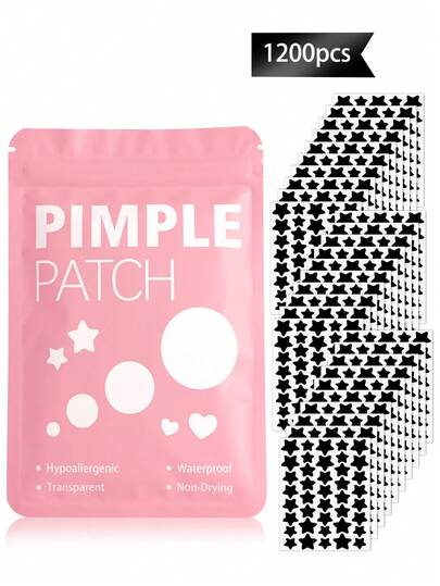 星形脸贴 - 装饰贴纸，温和不刺激，防水透气，日常必备，方便携带，适合旅行、聚会、化妆技巧分享，也是拍照的完美道具