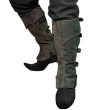 Ghetre medievale din piele întoarsă artificială pentru cizme, ghetre, cavaler războinic, apărători de picioare, accesorii pentru costume renascentiste pentru Halloween
