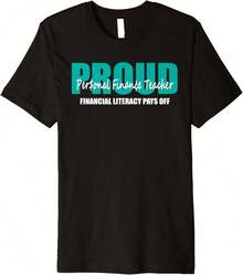 Proud Financial Literacy Tea T Shirt|ET Gift Ideas - Black - View 1