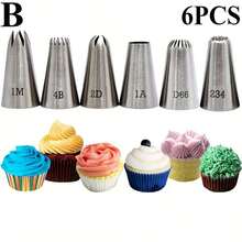 7pcs Baking Pastry Tool Set Stainless Steel Rose Petal Leaves Nozzles Cake Decorating Tips Tulip Flower Scissor Cake Tray Mounting Scissors Nails Essential For Confectionery Icing Cream Transfer And Elegant Cake Decor - Multicolor - View 12