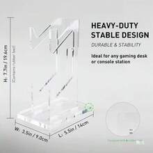 Dual Controller Stand, Game Controller Holder, Dual Control Bracket, Compatible With PS4/PS3/, One, Desktop Game Pad Stand And Accessories, Building Your Gaming Fortress - Transparent - View 10