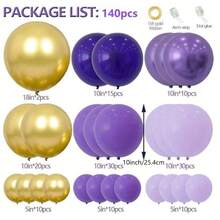 Purple Balloon Garland Kit Dark And Gold Arch Lavender Light Decoration For Princess Party Birthday