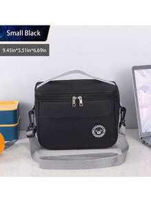 1pc Large Capacity Insulated Lunch Bag, Handheld With Shoulder Strap Thermal Lunch Box Bag, Thick Waterproof Bento Bag, Reusable Aluminum Foil Picnic Cooler Tote, Suitable For Teachers, Students, Office, Picnic, Hiking, Beach - Multicolor - View 15