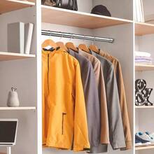 Extendable Stainless Steel Wardrobe Rail -Adjustable Clothes Hanging Rod, Rust-Proof For Bathroom, Balcony & Wardrobe (47-80cm/68-120cm) - Silver - View 1