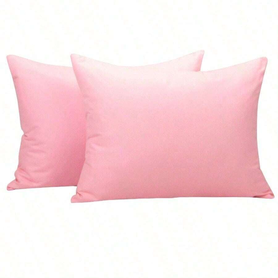 2 Pcs Zippered Toddler Pillowcases, 100% Brushed Microfiber 13x18 Pillowcases - Pink - View 1