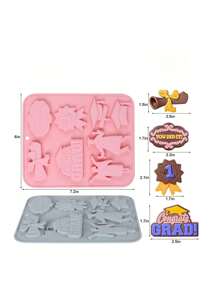1 stuk afstudeerchocoladetaartvormen siliconen afstudeervormen siliconen afstudeermal chocolade snoepvorm met dop diploma gefeliciteerd rol 3D-vorm voor het bakken chocolade gummiekoekjes fondant cupcake taartdecoratie afstudeerfeestdecoratie