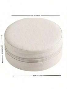 1pc Mini Travel Jewelry Storage Box, Zipper Closure, Faux Leather Compact Organizer For Rings, Earrings, Necklaces, Bracelets - Pink, Black, White Options, Perfect Gift For Women & Girls, Elegant Jewelry Box | Soft Lined Interior, Jewelry Cabinet