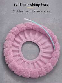 Toilettendeckel, Badezimmer Weicher Dicker Wärmer mit Druckknöpfen Fixierte Dehnbare Waschbare Faser Tuch Toilettendeckel Abdeckungen Pads Einfache Installation & Reinigung