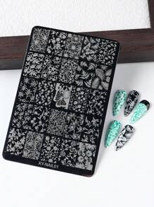 3D Spring Summer Flower Nail Stamping Plate Floral Leaves Nail Art Plate For Stamping Stamping Nails Stencil Templates Transfer Printing Mold Manicure Tools