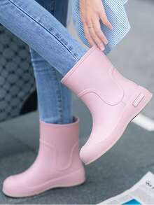 1双女士短款雨靴，户外工作防水鞋，防滑耐用雨靴 - 淺粉色 - 查看 3