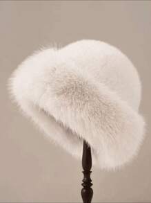 1 pieza/2 piezas, Sombrero de cubo de felpa para mujer en invierno, Sombrero grueso y de moda para mujer, Gorro cálido de invierno, Se puede combinar con abrigo de lana, Ropa de invierno, Atuendos de invierno