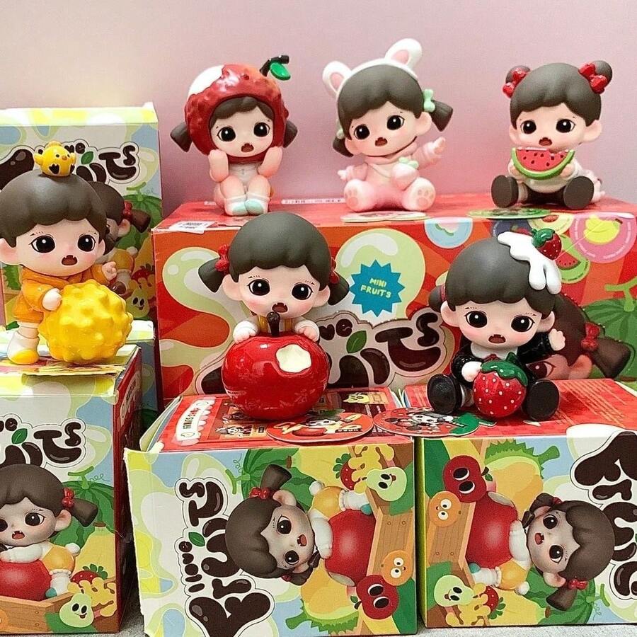 Zoraa“我爱水果”系列、惊喜盒、卡片、盲盒手办、PVC材质礼品装饰、节日礼物、情人节礼物、生日礼物、高级礼盒、手办装饰、汽车装饰、办公室装饰、收藏系列、模型手办、SSR限定盲盒、BJD、减压 - 彩色 - 查看 1