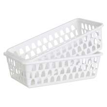 Kit 5 Multipurpose Laundry Organizer Baskets Black 28x12x6 - White - View 1