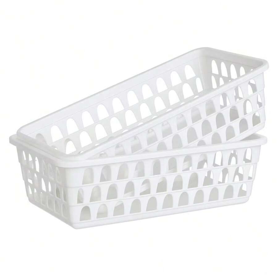 Kit 5 Multipurpose Laundry Organizer Baskets Black 28x12x6 - White - View 1