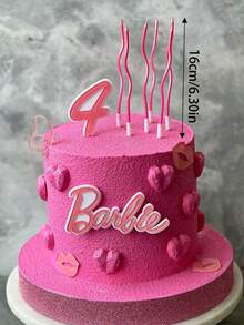 6 cây nến Macaron cong màu hồng dùng để trang trí bánh sinh nhật - Hồng - Xem 11