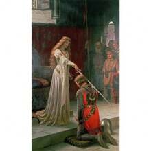 1 件 Edmund Blair Leighton 创作的《Accolade》中世纪骑士油画艺术印刷品客厅墙壁装饰复古海报（可选画框） - 彩色 - 查看 37