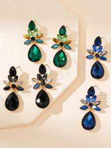 1 par de pendientes de aro con strass a la moda, de estilo coreano clásico europeo y americano, frescos y simples, elegantes de estilo barroco, producto de transfronteriza