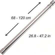 Extendable Stainless Steel Wardrobe Rail -Adjustable Clothes Hanging Rod, Rust-Proof For Bathroom, Balcony & Wardrobe (47-80cm/68-120cm) - Silver - View 3