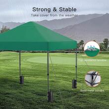 Amada 10x10ft 1-Person Setup Pop Up Canopy Tent - Easy Outdoor Sun Shade For Events, Parties, Camping, Gazebo With Wheel Cover Bag, Beach Tent With 3-Speed Adjustable Height,Blue - 綠色 - 查看 7