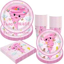 50pcs Tornado Plates Napkins Two Nado Party Supplies Girls 2nd Birthday Tableware Set Two Years Olds Disposable Paper Dinnerware Serves 10