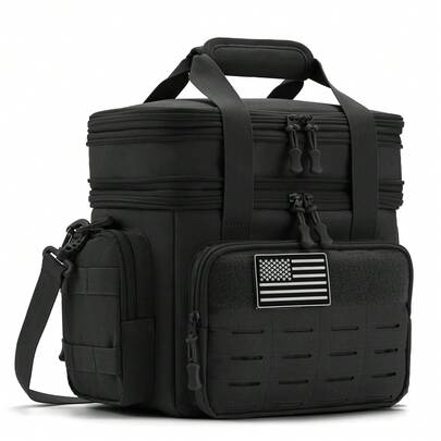 Tactical Insulated Cooler Bag, Insulated Drinking, Camping Camping Gear, Suitable For Commuting To Work, Camping, Outdoor Activities, Office Use, MOLLE Webbing System, Sturdy And Durable Bag
