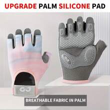 1Pair Workout Gloves For Men & Women, Lightweight Breathable Weight Lifting Gloves, Gym Gloves For Exercise, Weightlifting, Fitness, Training, Climbing, Cycling And Rowing - Pink - View 5