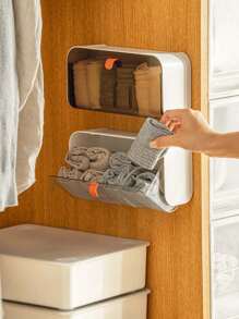 1 szt., montowany na ścianie schowek do przechowywania w łazience, stojak na słoiki do przechowywania wacików czyszczących, piłek, płatków kosmetycznych, gąbek, soli kąpielowych, podpasek higienicznych, kuchni, biura, sypialni, łazienki