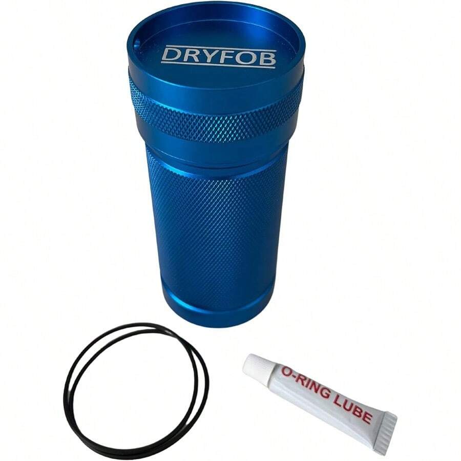 Waterproof Car Key FOB Container Case Holder For S Diving And Watersports. Red Aluminum. Rated To 330ft 100m - Blue-l - View 1