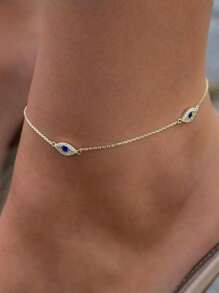 1pc Women Adjustable Anklet, Fashion Waterproof Bohemian Style Anklet, Delicate Versatile Summer Beach Jewelry Gift For Girls