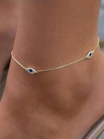 1pc Women Adjustable Anklet, Fashion Waterproof Bohemian Style Anklet, Delicate Versatile Summer Beach Jewelry Gift For Girls