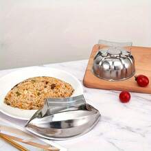 Non-Electric Stainless Steel Japanese Style Onigiri Rice Ball Mold, Easy To Shape, Suitable For Stuffed And Pumpkin Rice Balls, Great For Home And Restaurant Use - Silver - View 3