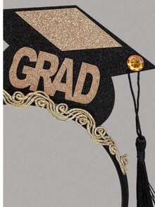 2 件 - 2025 届毕业肩带和“毕业”头带套装，派对装饰，毕业头带和肩带，用于祝贺毕业派对用品学士帽头带配博士帽黑色腰带缎面流苏头饰，用于毕业派对装扮照片，节日狂欢节装扮派对用品 - 黑色 - 查看 13