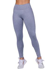 Women's Plain Polyamide Fitness Leggings, Thick Fabric, Zero Transparency - 灰色 - 查看 3