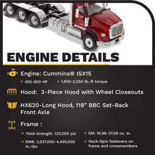 Diecast Masters Caterpillar Multiple Work Tools Vehicles, (1 Count) - 1:50 國際 HX620 SBFA 日間駕駛室三輪拖拉機 - 紅色 - 壓鑄大師 - 查看 2